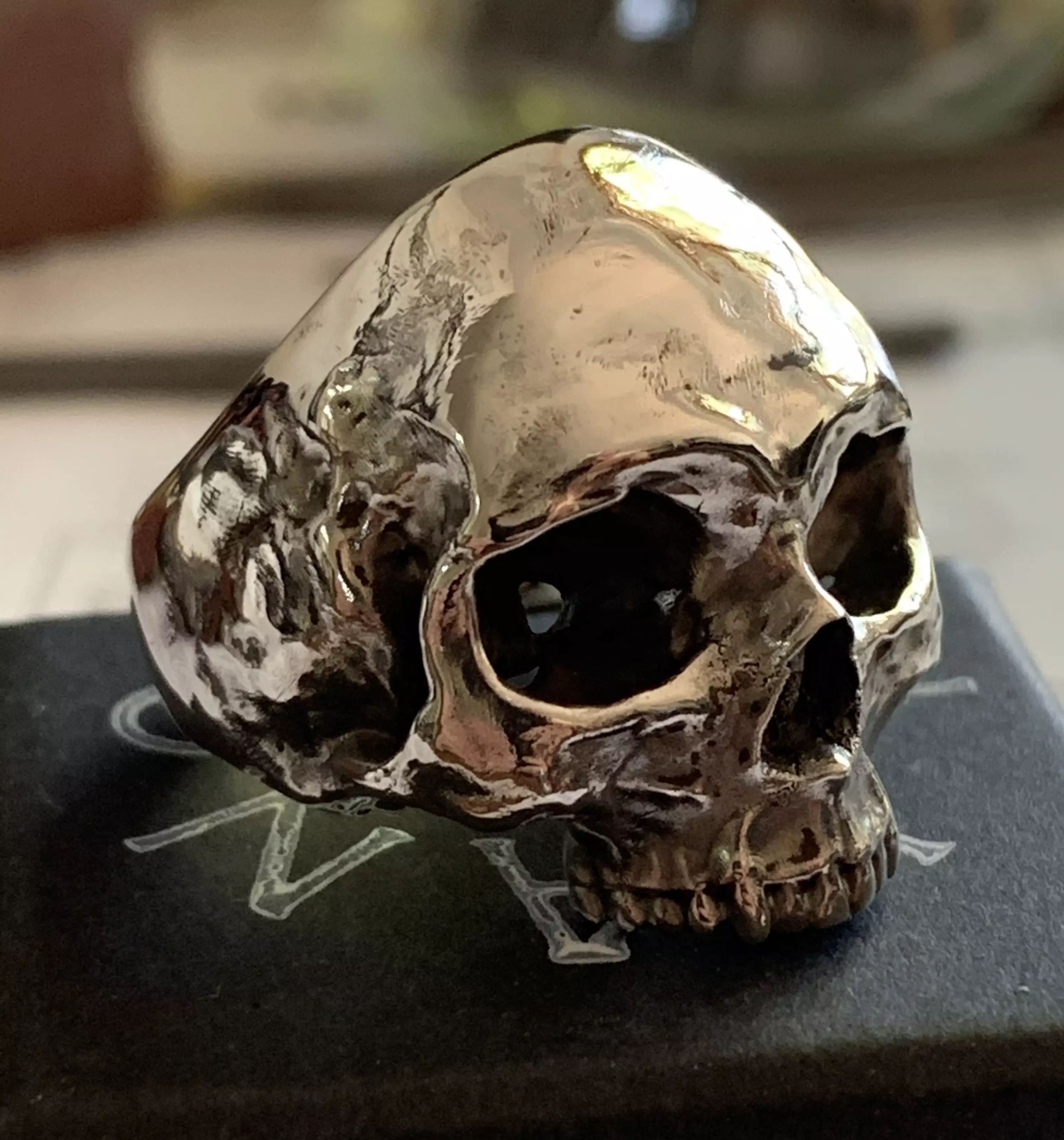 Human Skull Ring Printable 3D Model 3D print model_0