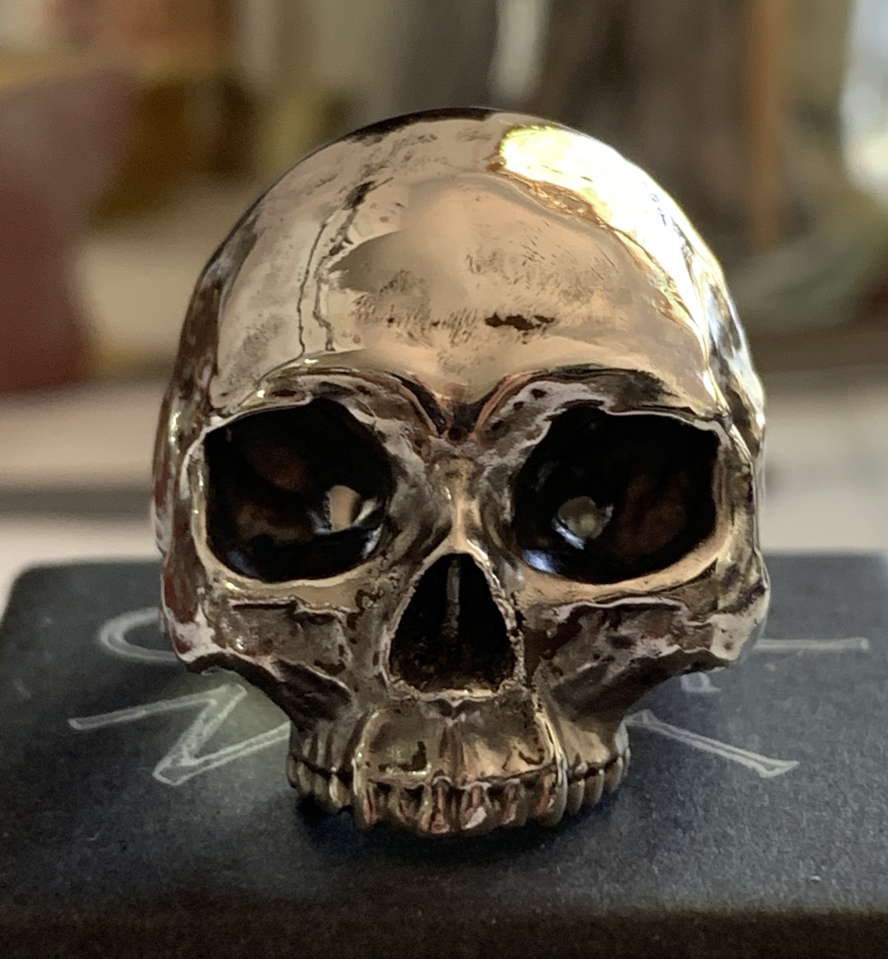 Human Skull Ring Printable 3D Model 3D print model_3