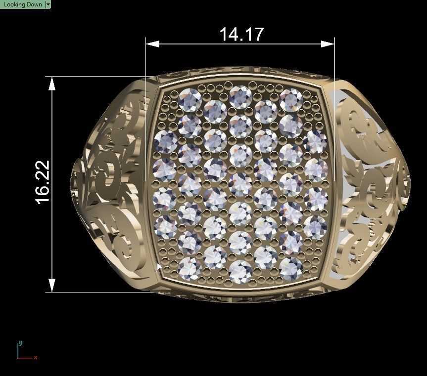men floral ring 3D print model_15