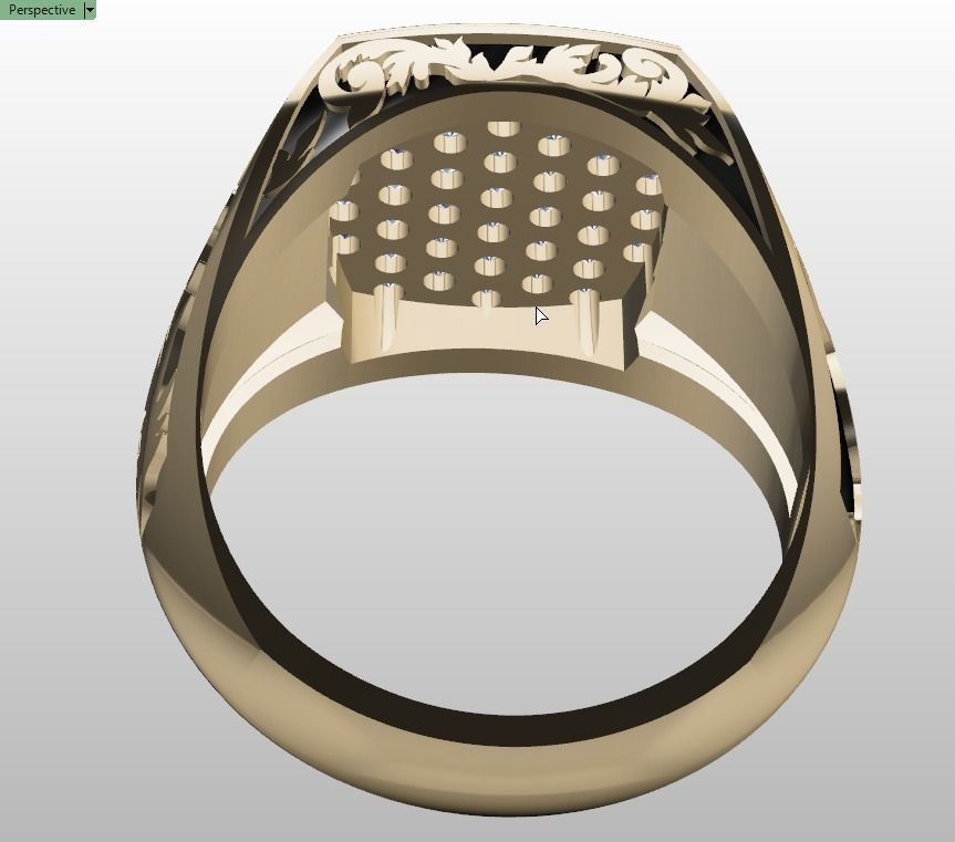 men floral ring 3D print model_6