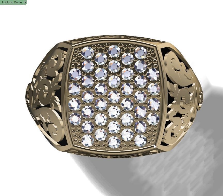 men floral ring 3D print model_12