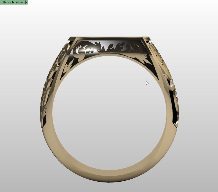 men floral ring 3D print model_4