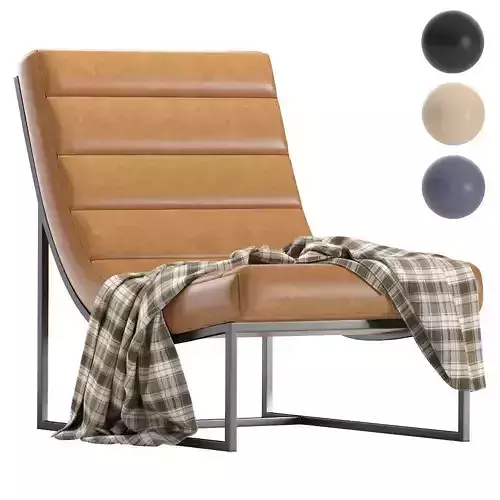 Armchair Horizontal Panelled Leather