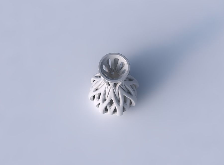 Vase curved hourglass slim with beveled intertwining lines ta... 3D print model_2