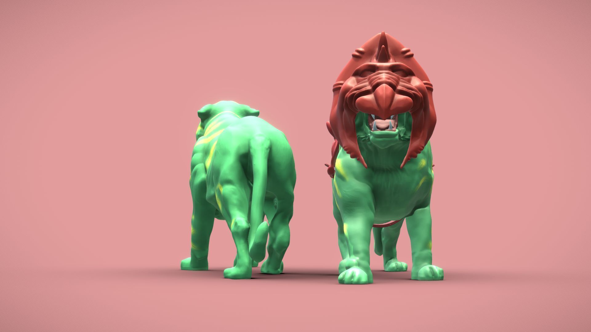 Battle Cat and Cringer  1982 version Printable 3D print model_24