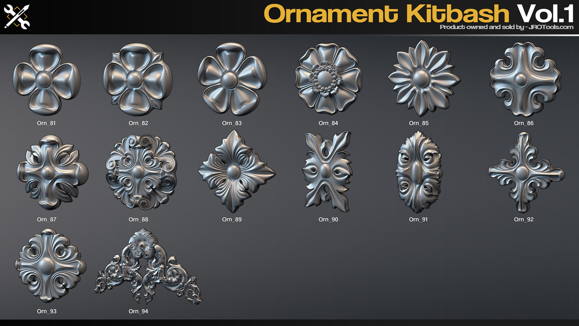 Ornament Kitbash Vol 1 3D model_4