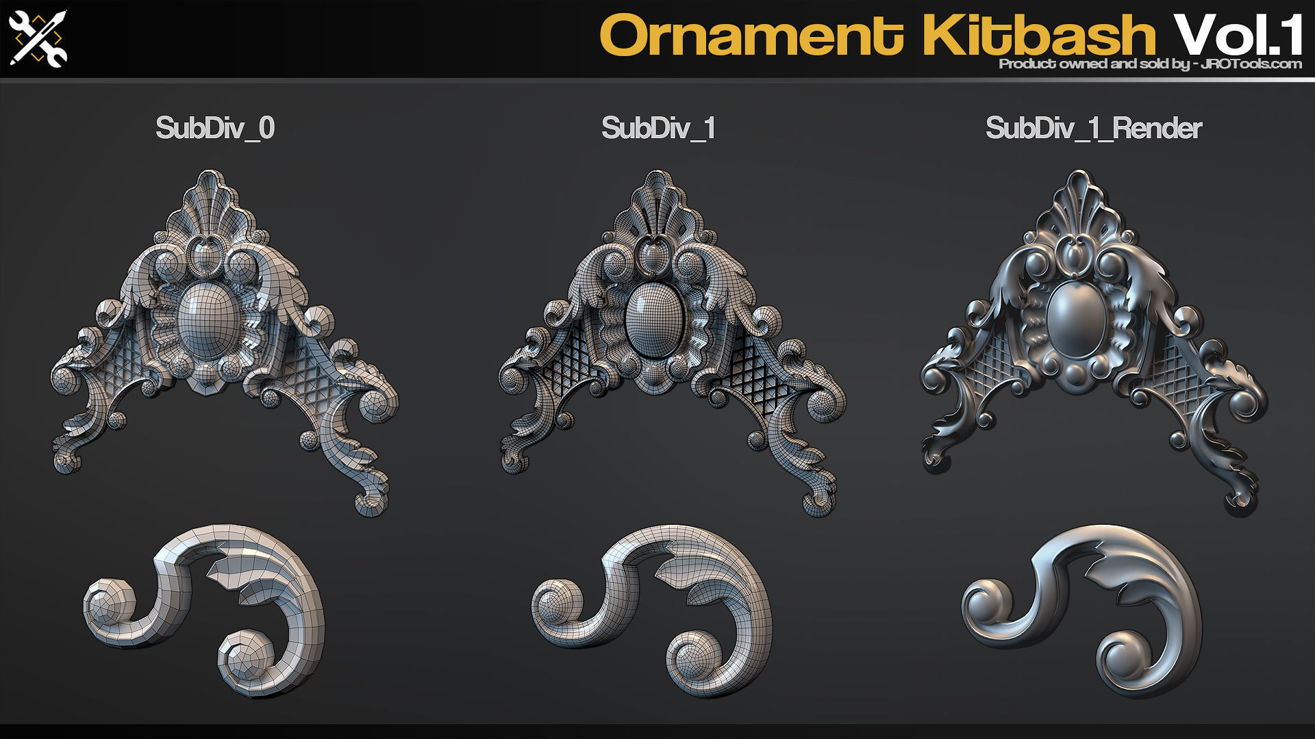 Ornament Kitbash Vol 1 3D model_1