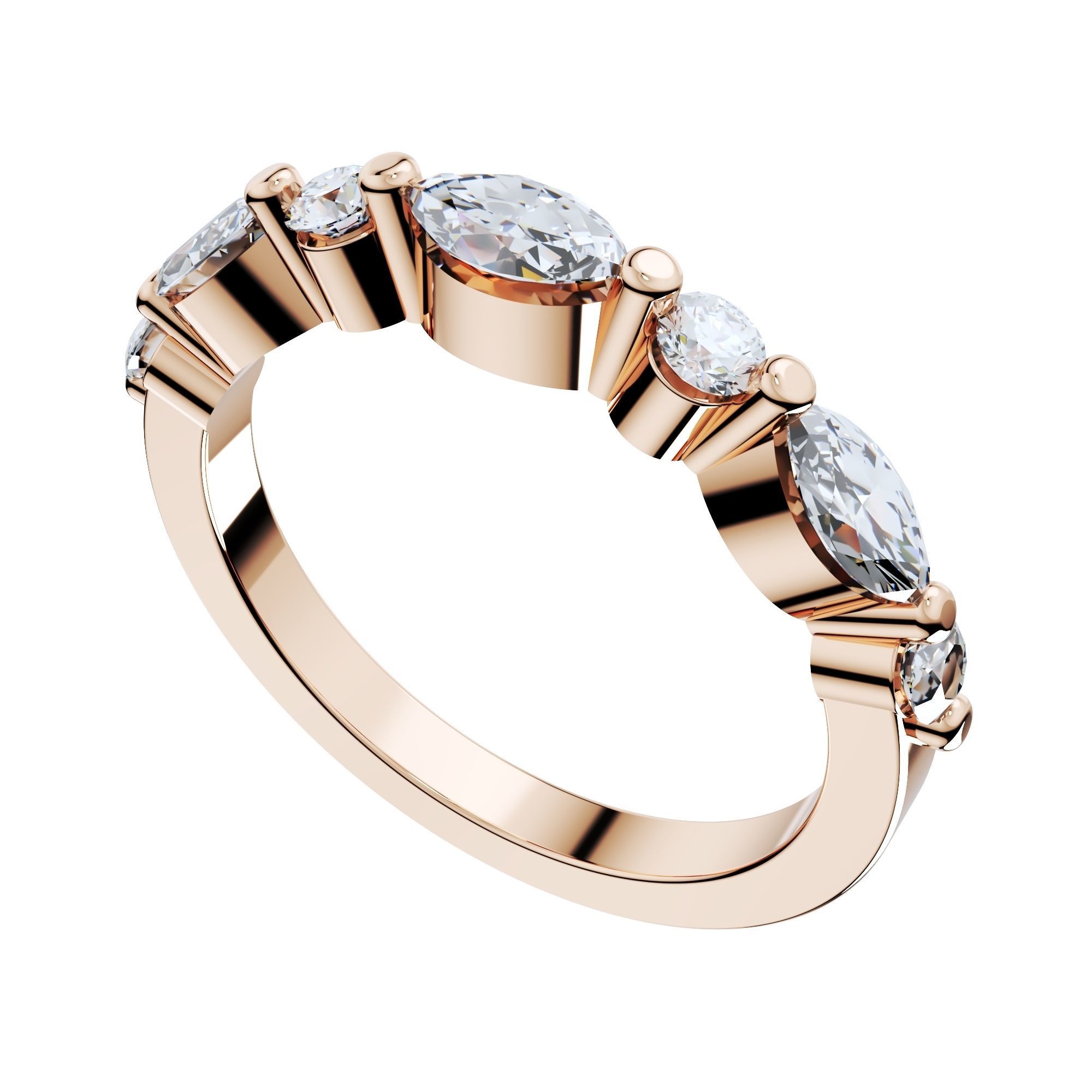 Wedding Set Ring CAD Design-PSTR02 3D print model_7