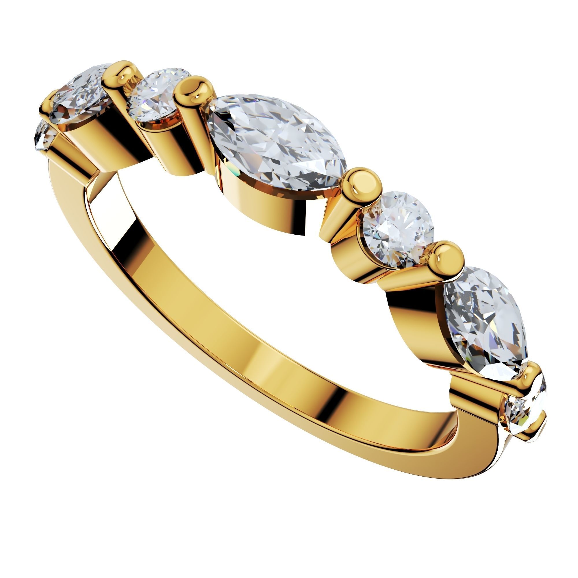 Wedding Set Ring CAD Design-PSTR02 3D print model_2