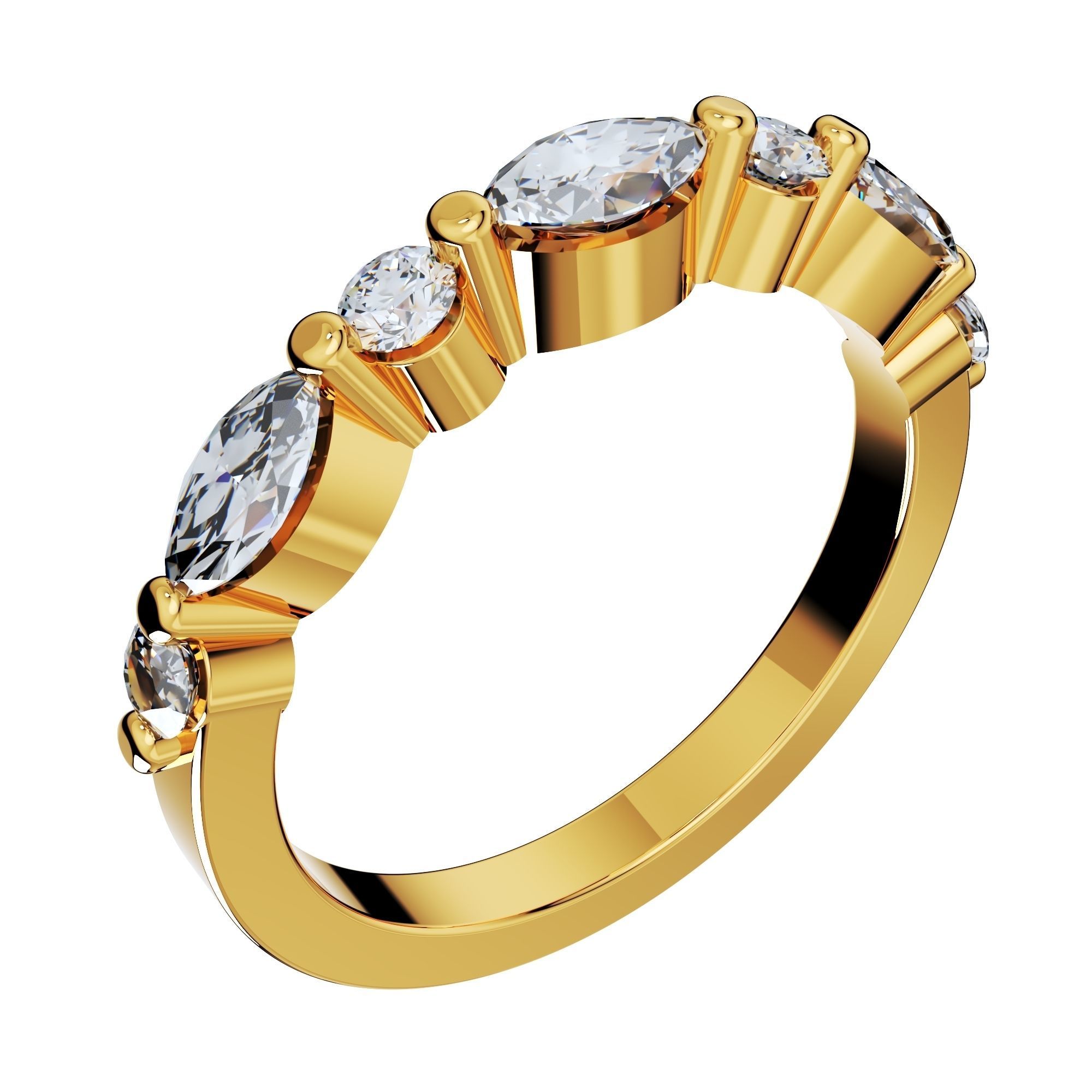 Wedding Set Ring CAD Design-PSTR02 3D print model_12