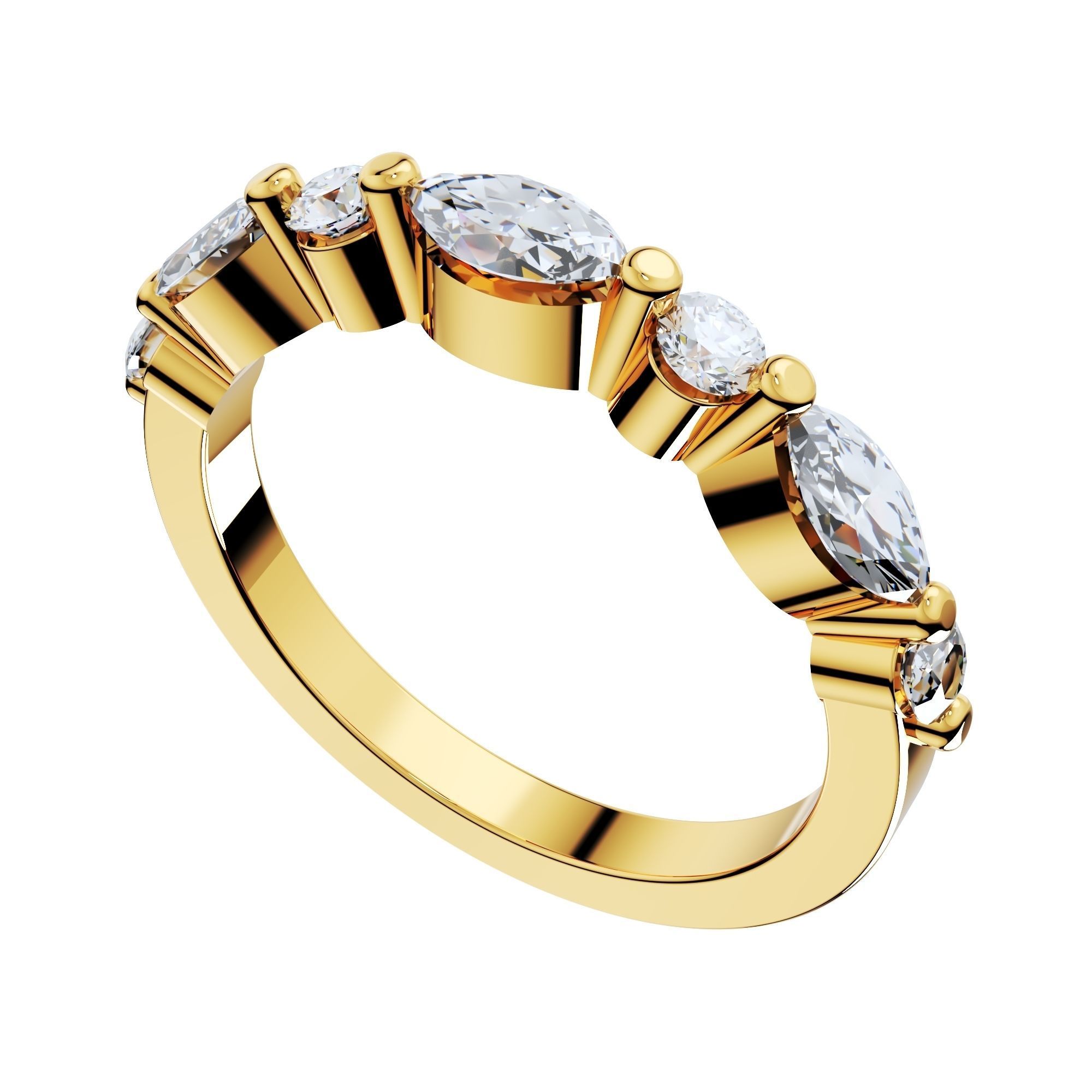 Wedding Set Ring CAD Design-PSTR02 3D print model_6