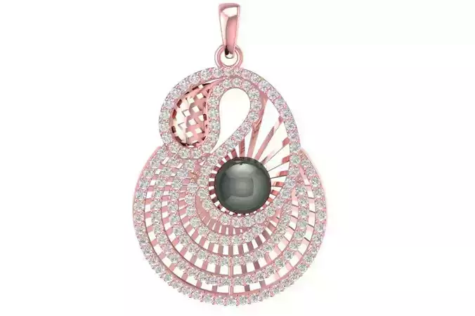 Luxury Pearl Spiral Pendant Jewelry 2089