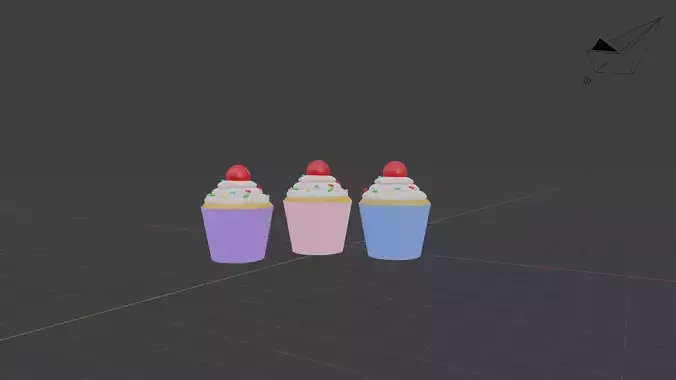 cupcakes three ice cream cups