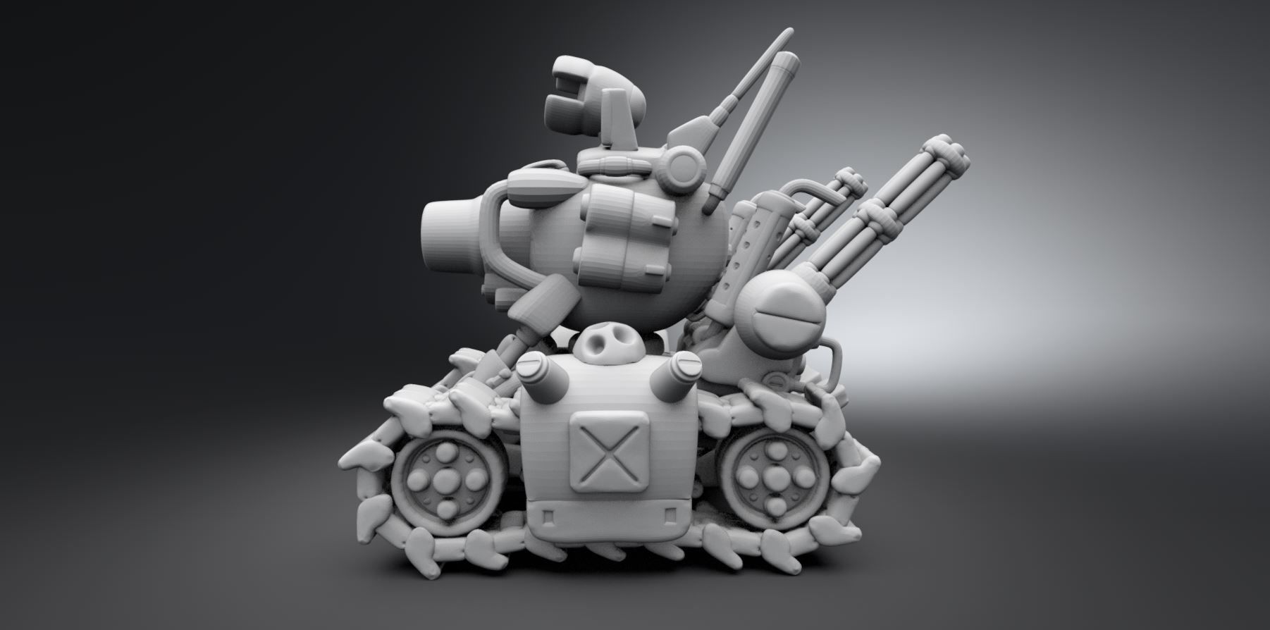 Slug Tank Scale model 3D print model_1