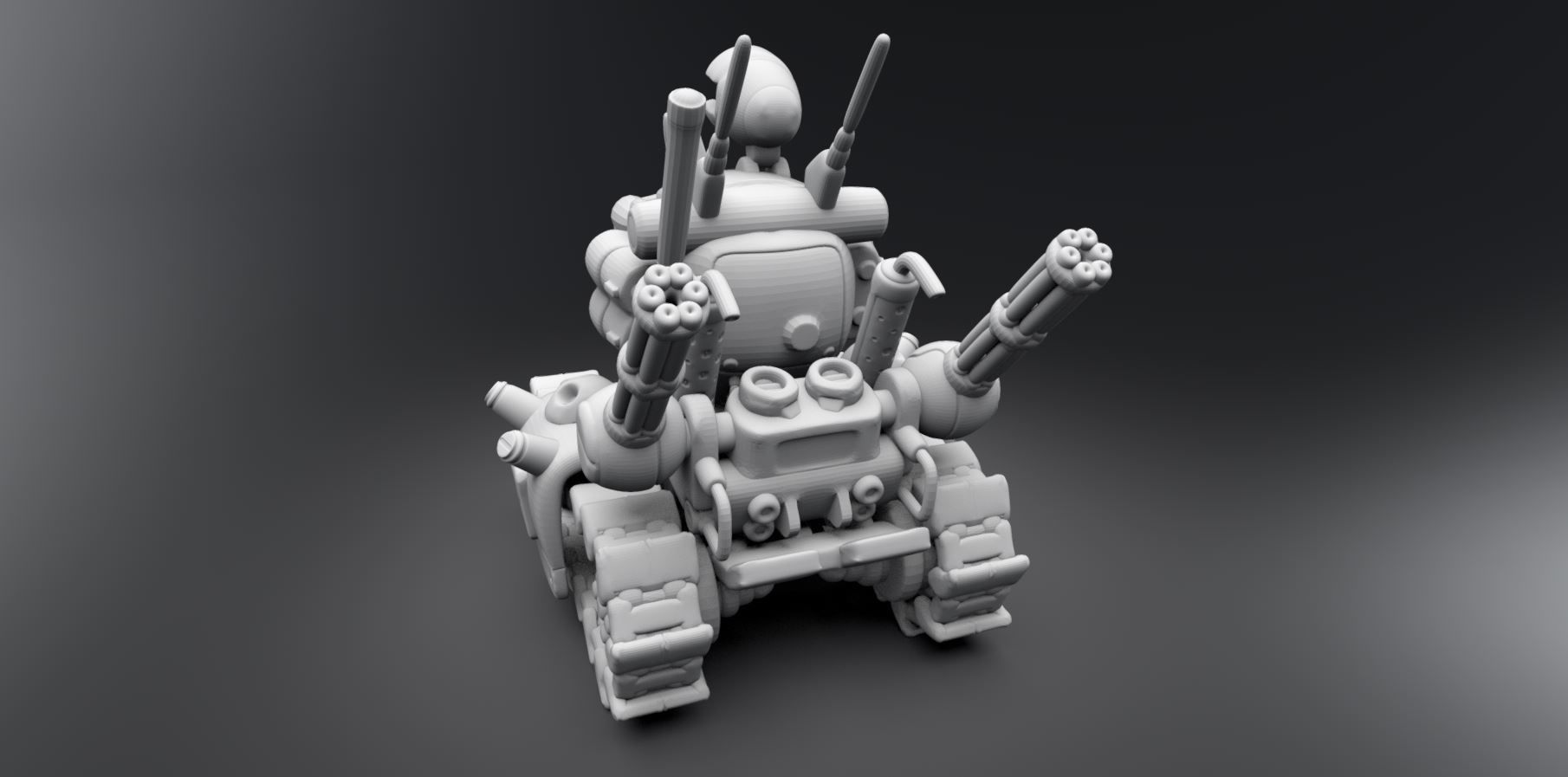 Slug Tank Scale model 3D print model_2