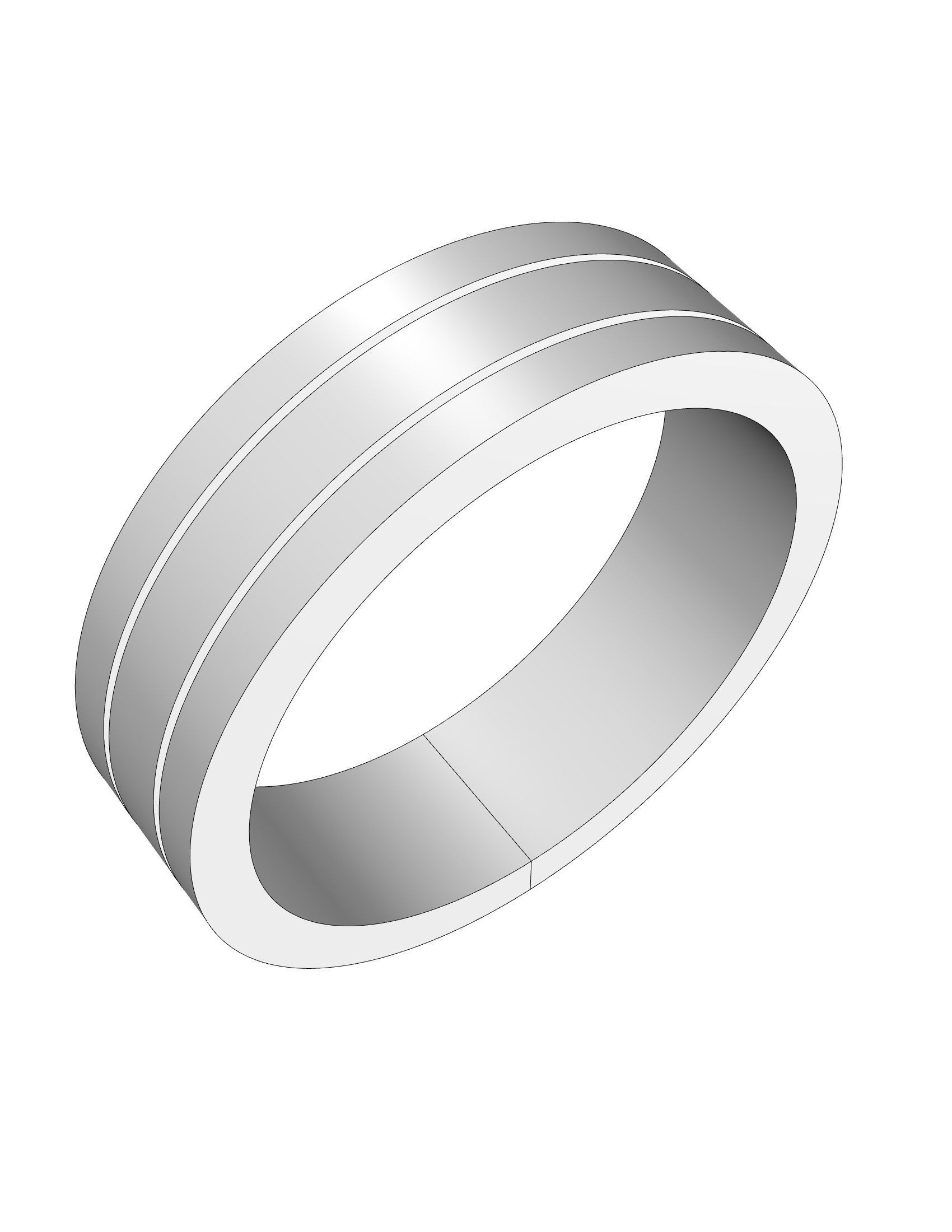 Wedding Band Men 3D print model_4