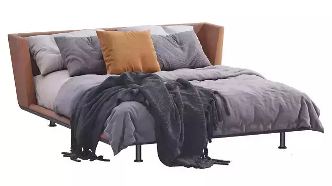 NOONU Leather Bed By Bebitalia