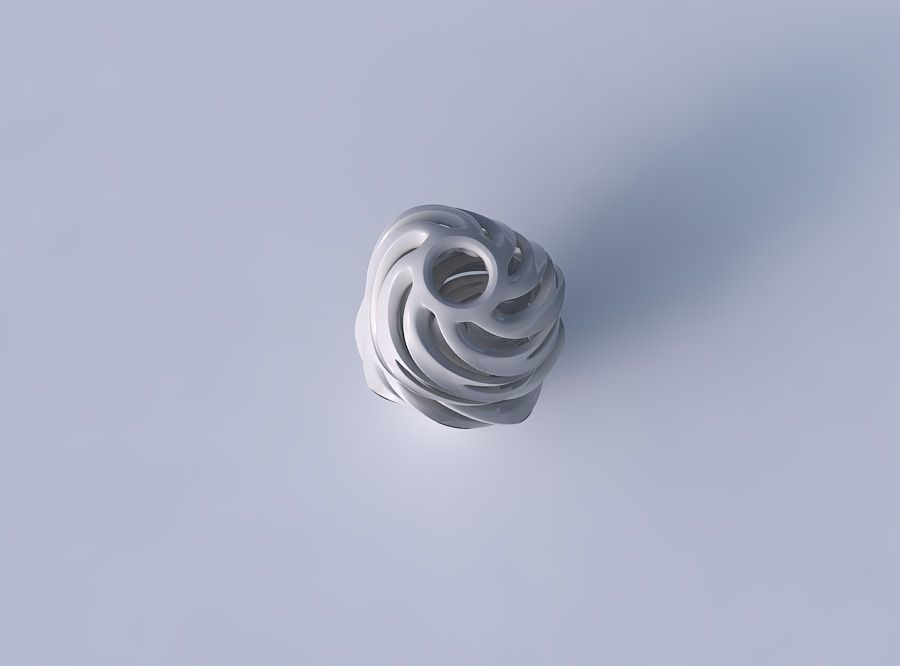 Vase curved big mushroom with intertwining lines very twisted... 3D print model_2