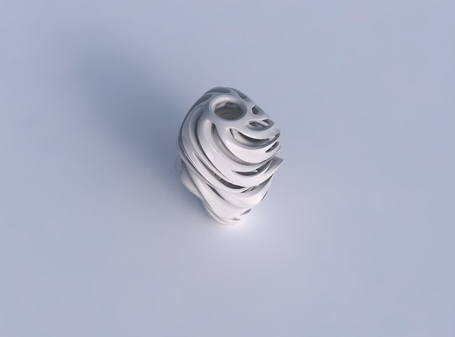 Vase curved big mushroom with intertwining lines very twisted... 3D print model_1