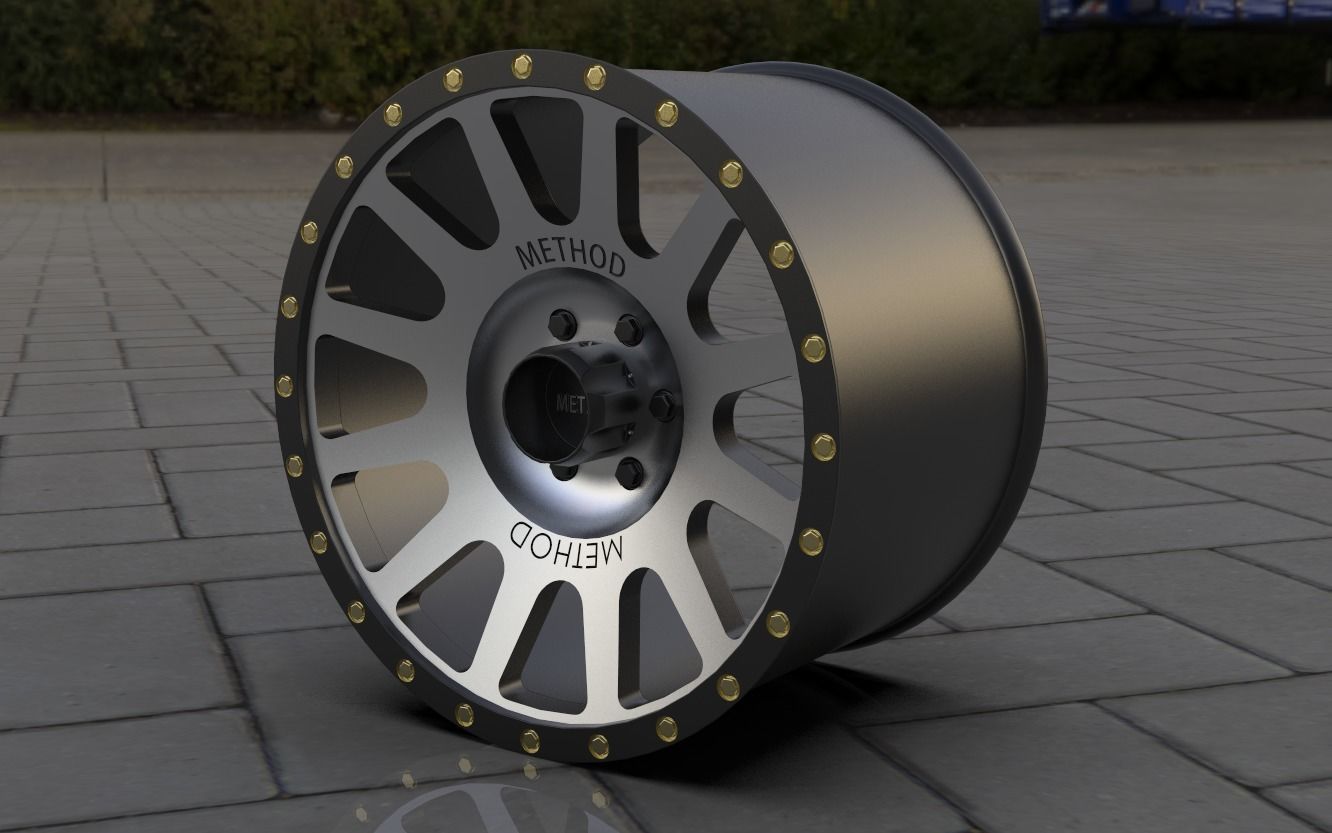 Method 305 NV Wheel  Matte Black Machine Face  Toyota 2016   3D print model_3