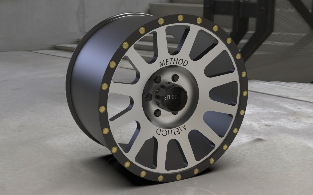 Method 305 NV Wheel  Matte Black Machine Face  Toyota 2016   3D print model_5