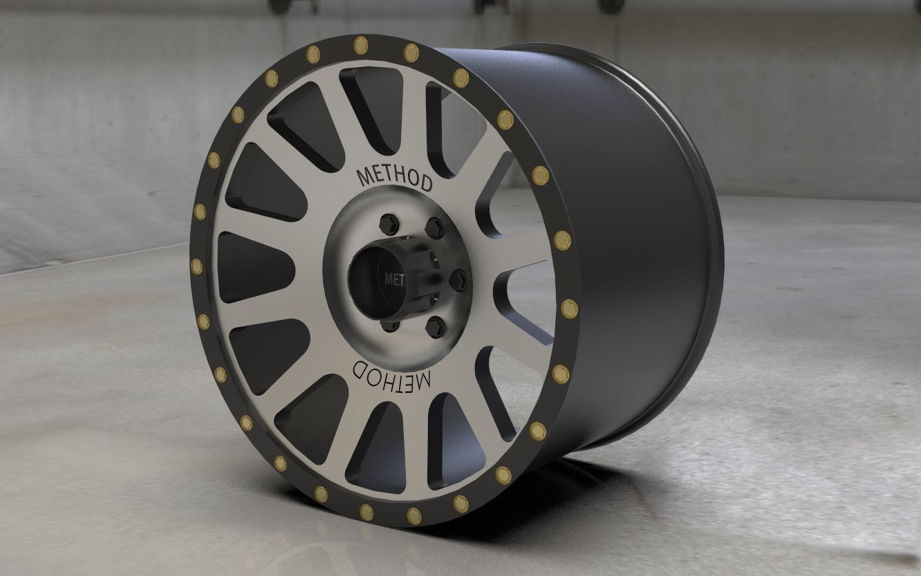 Method 305 NV Wheel  Matte Black Machine Face  Toyota 2016   3D print model_4