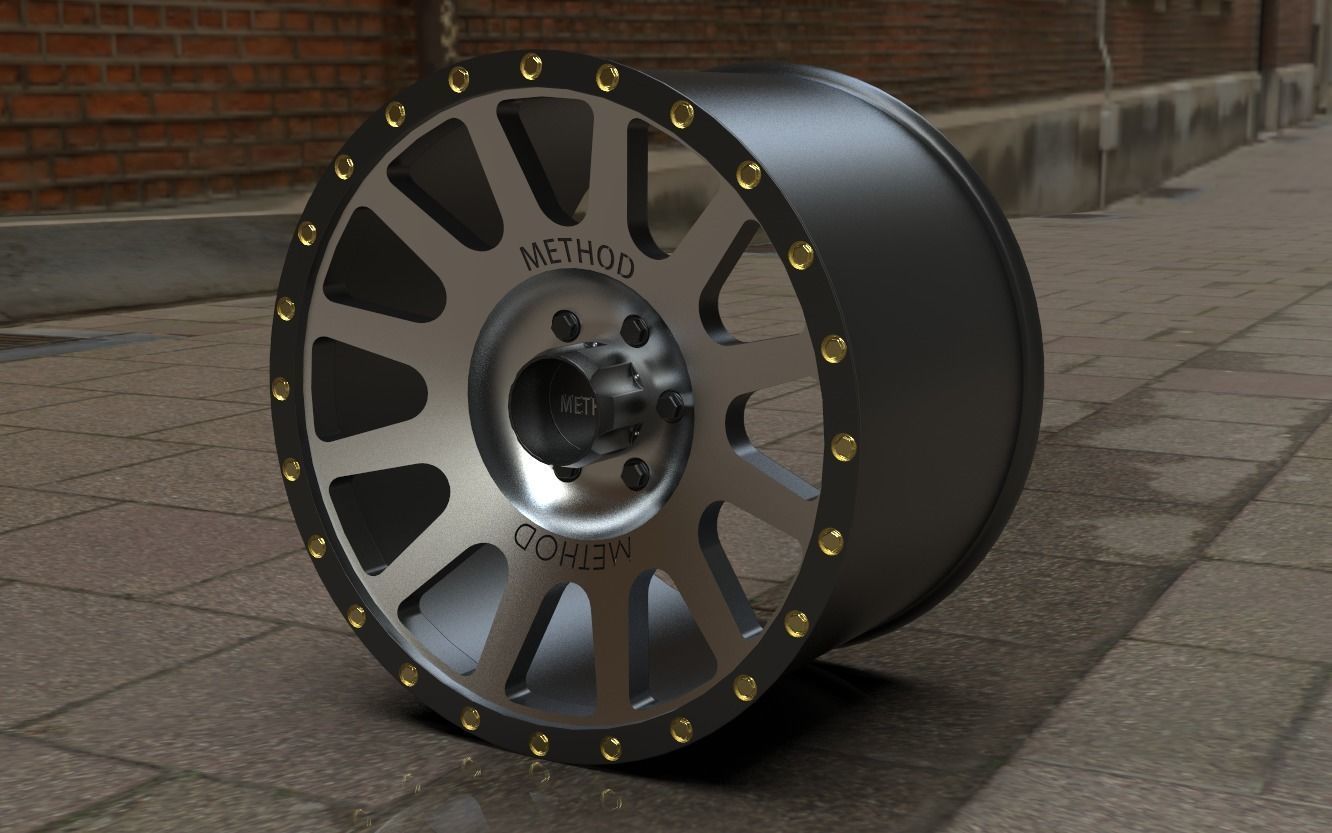 Method 305 NV Wheel  Matte Black Machine Face  Toyota 2016   3D print model_7