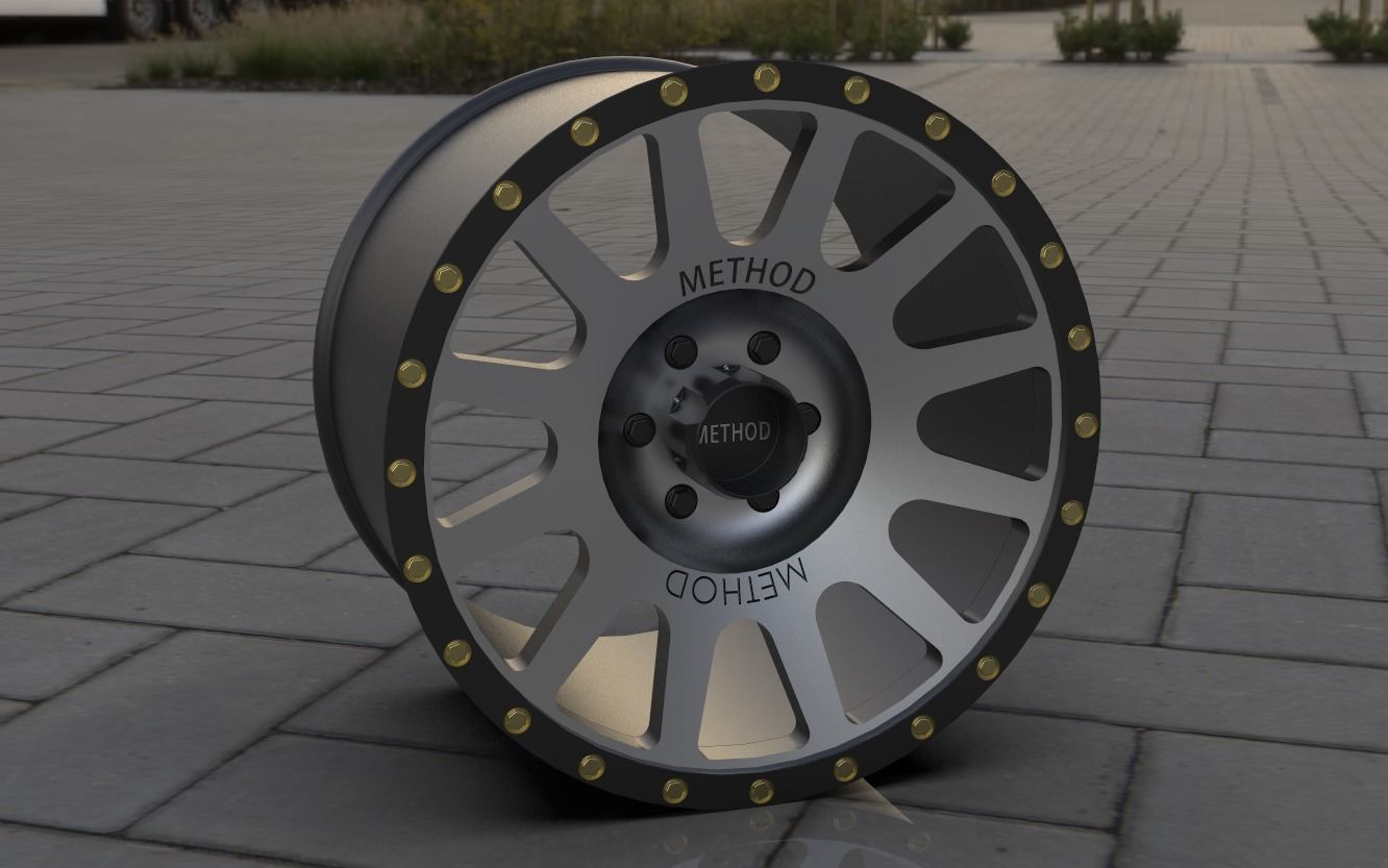 Method 305 NV Wheel  Matte Black Machine Face  Toyota 2016   3D print model_2