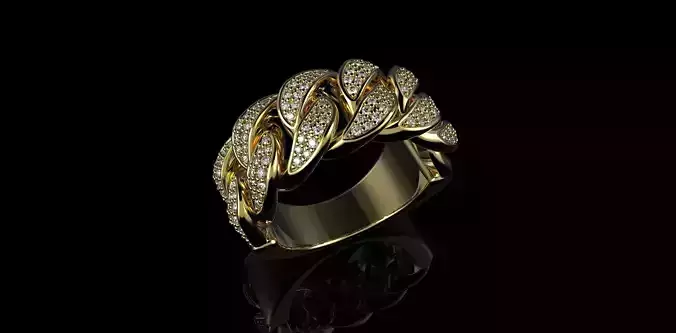 Cuban rings with small diamonds 7 3D print model