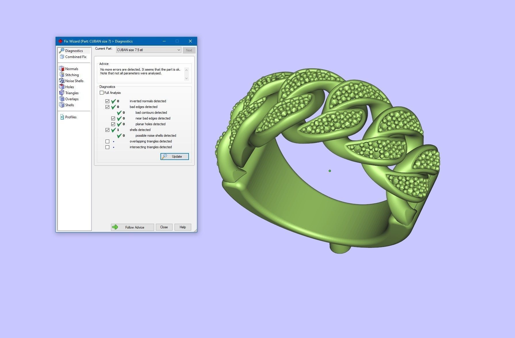 Cuban rings with small diamonds 7 3D print model_3