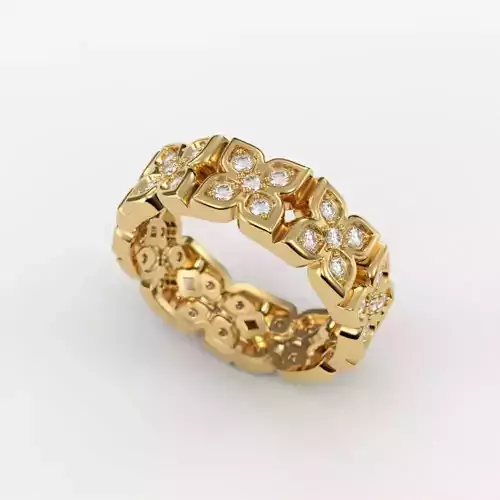 Women engagement ring diamonds 3dm stl