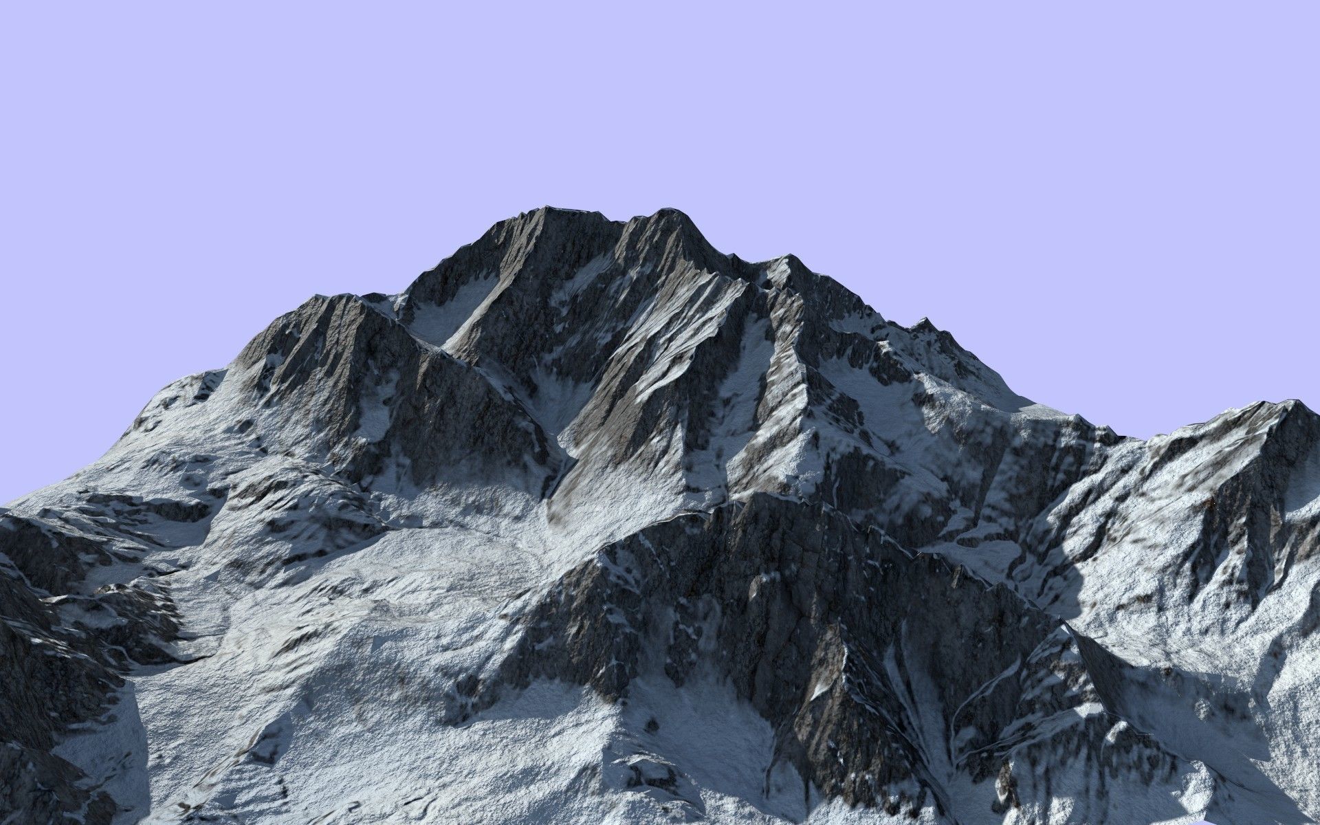 Snow Mountain 001 Low-poly 3D model_1
