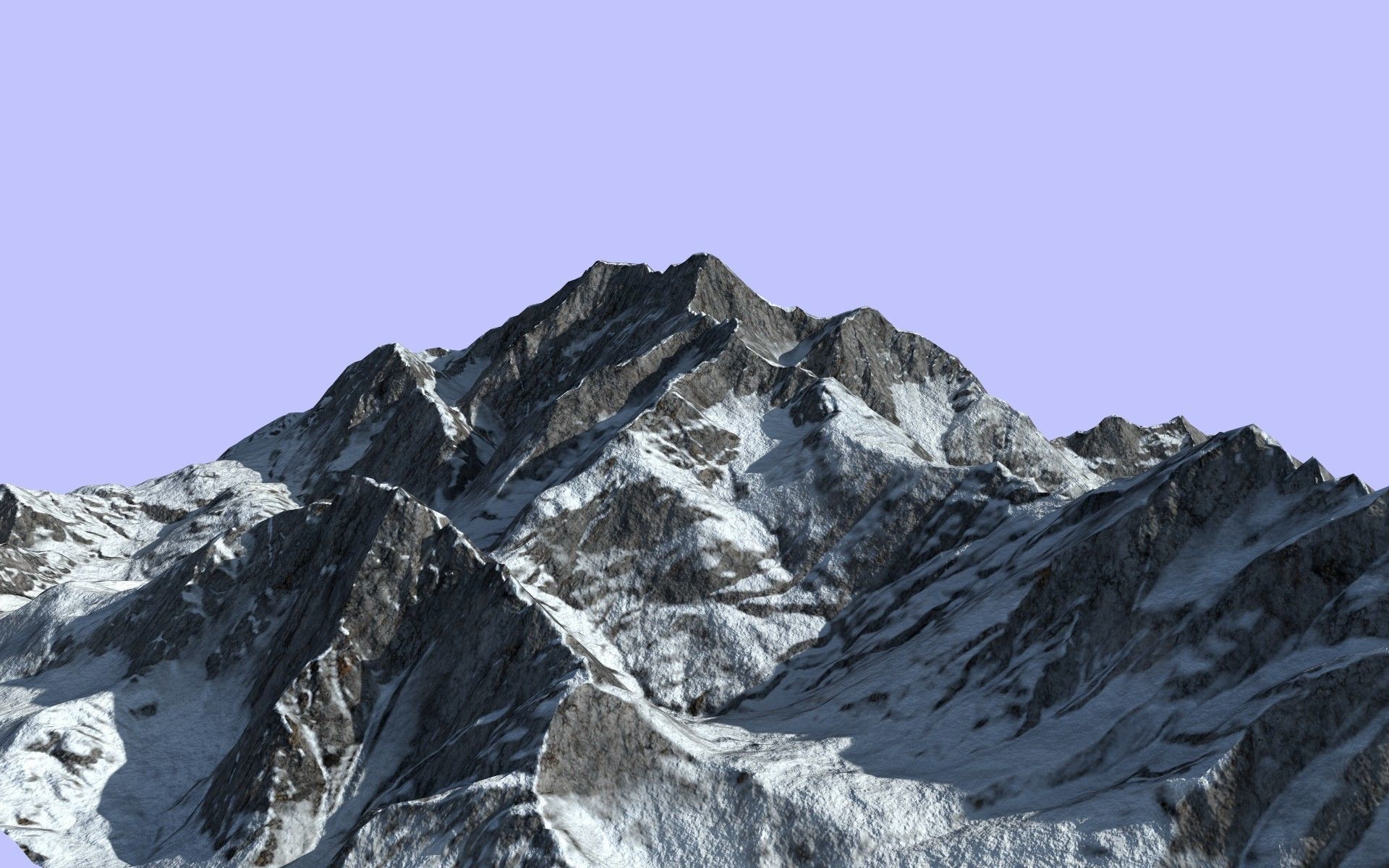 Snow Mountain 001 Low-poly 3D model_2