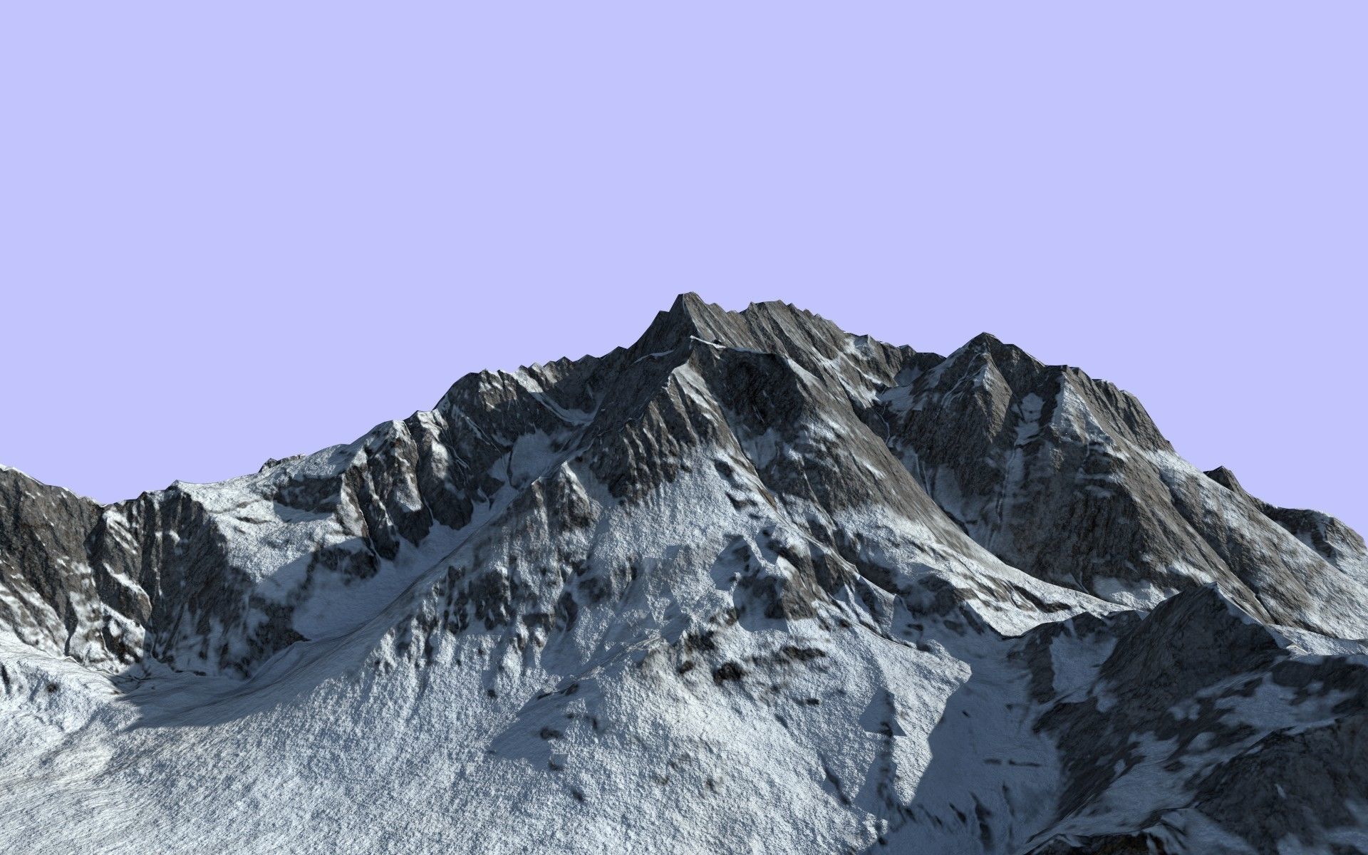 Snow Mountain 001 Low-poly 3D model_4