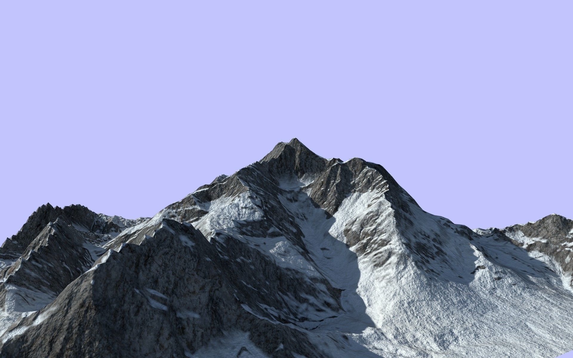 Snow Mountain 001 Low-poly 3D model_3