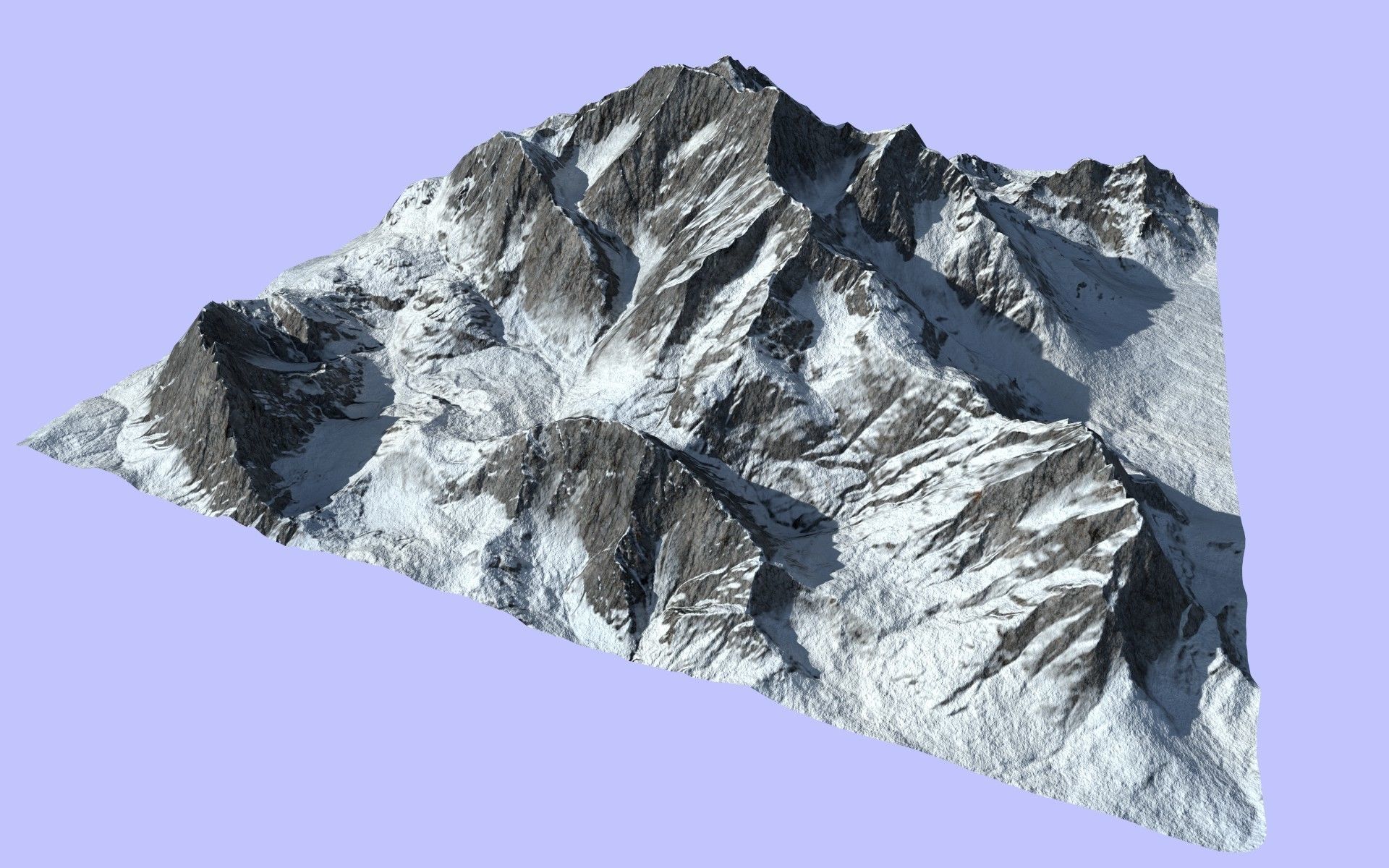 Snow Mountain 001 Low-poly 3D model_6