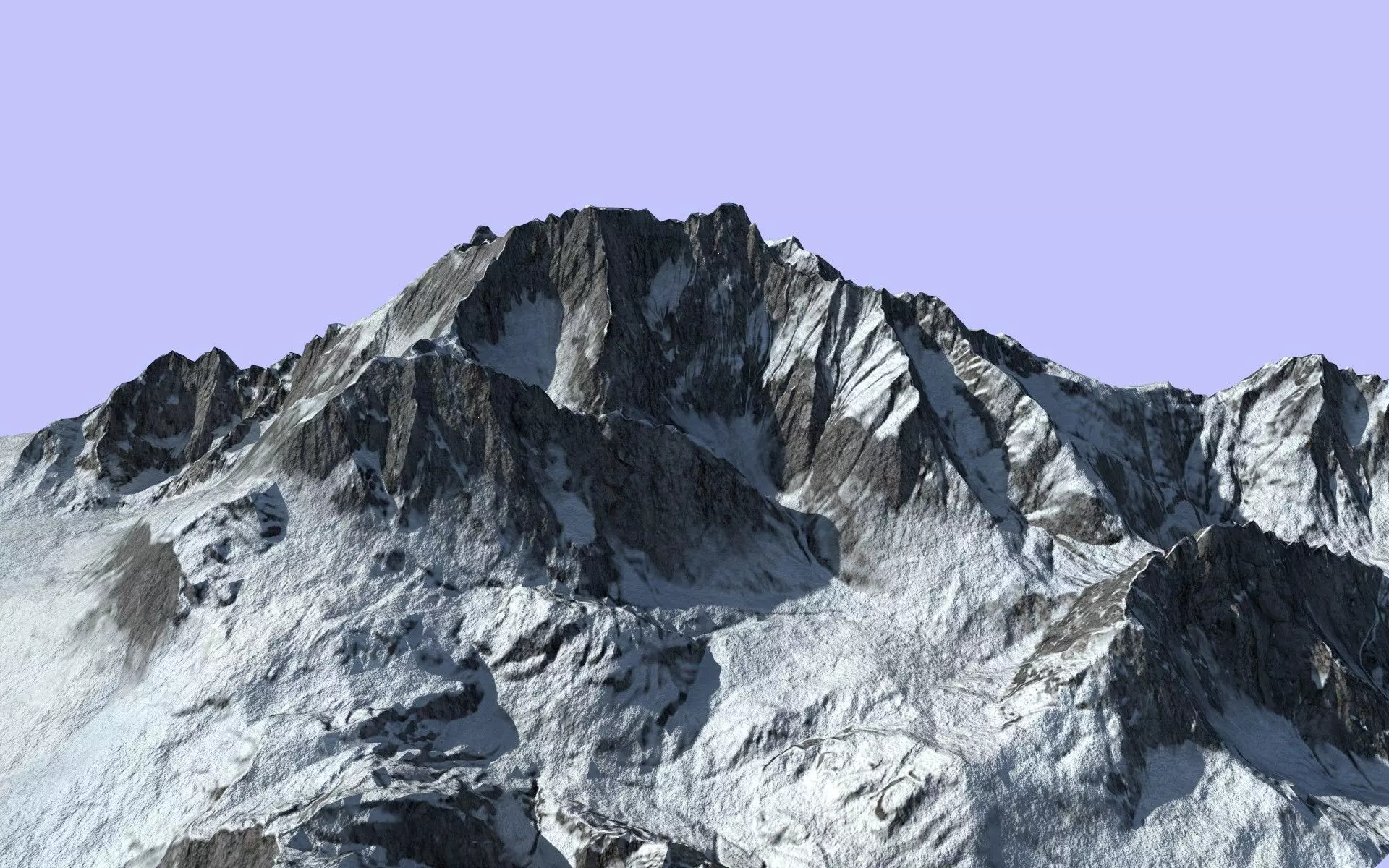 Snow Mountain 001 Low-poly 3D model_0