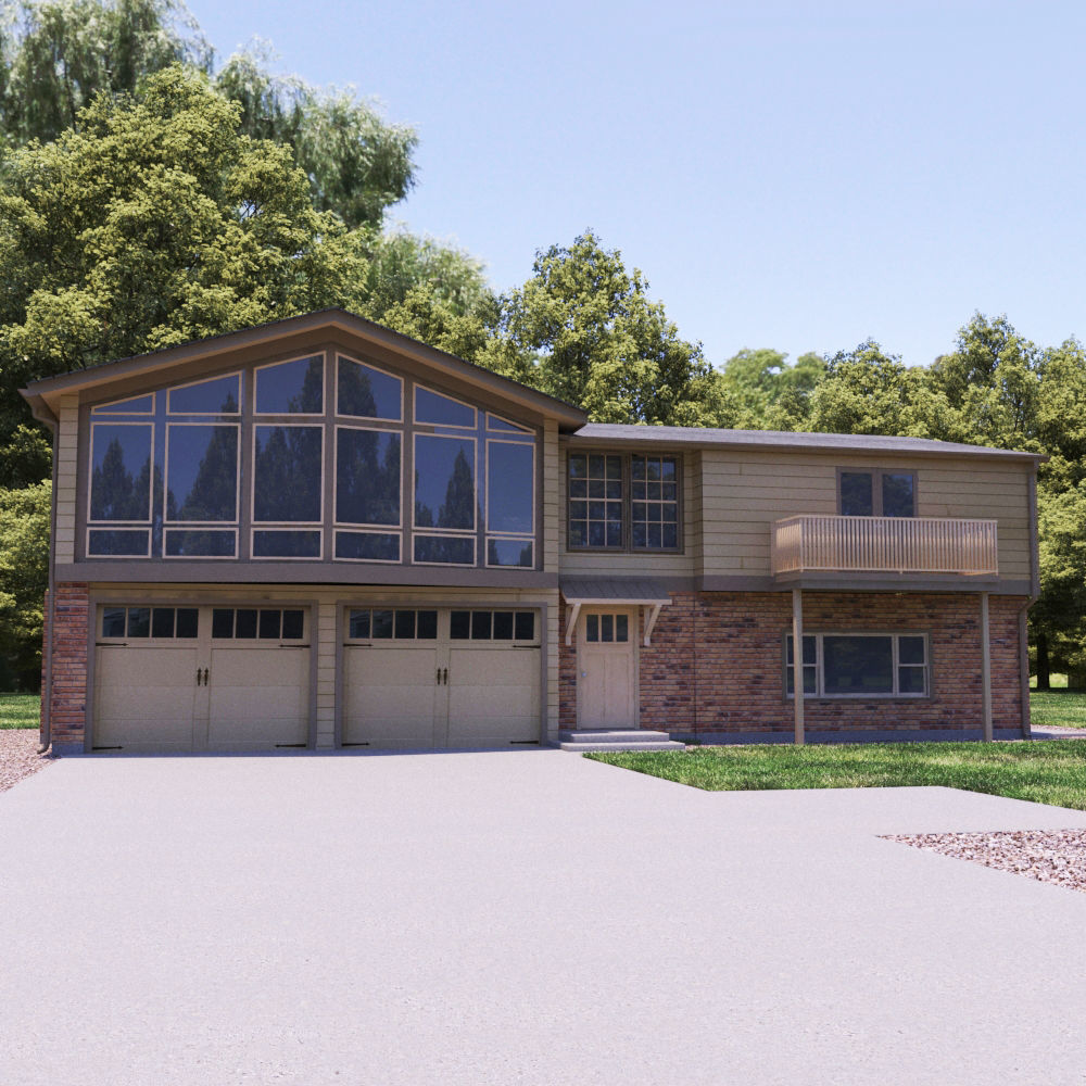 1980s Single Family Home for 3dsmax - Vray 3D model_1