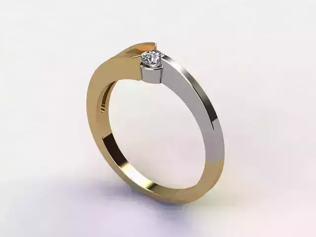 10126 diamond ring in two tone gold and gold