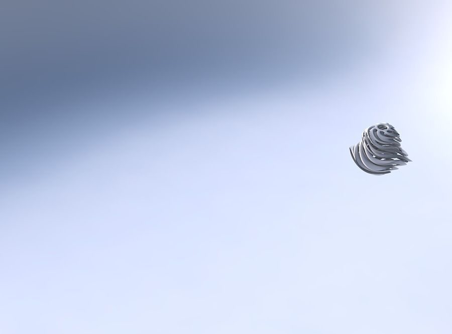 Vase curved big mushroom with intertwining lines very twisted... 3D print model_3