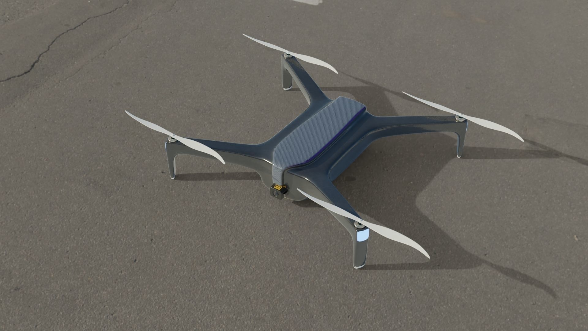 Drone dji phantom unmanned aerial vehicle Low-poly 3D model_5