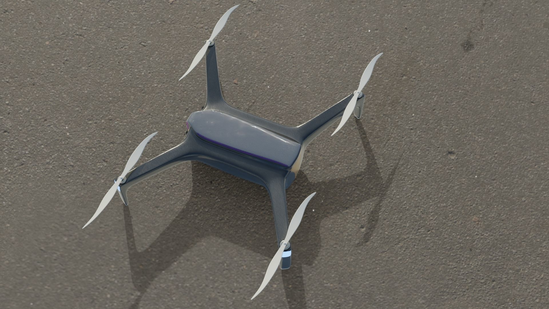 Drone dji phantom unmanned aerial vehicle Low-poly 3D model_4