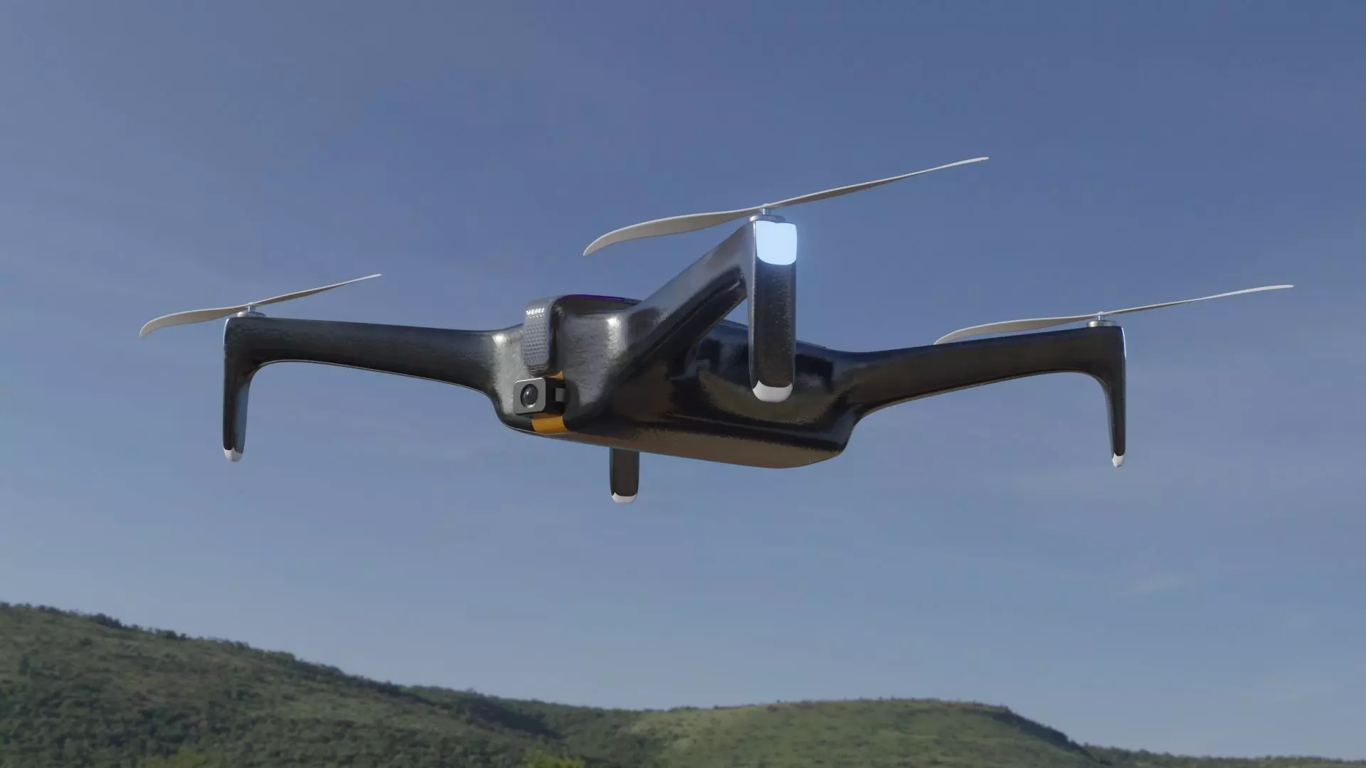 Drone dji phantom unmanned aerial vehicle Low-poly 3D model_0