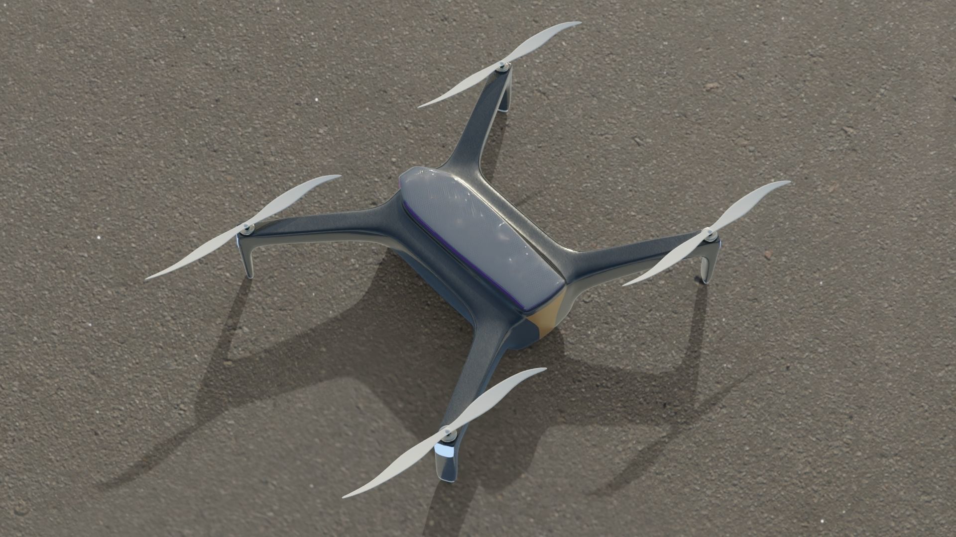 Drone dji phantom unmanned aerial vehicle Low-poly 3D model_17