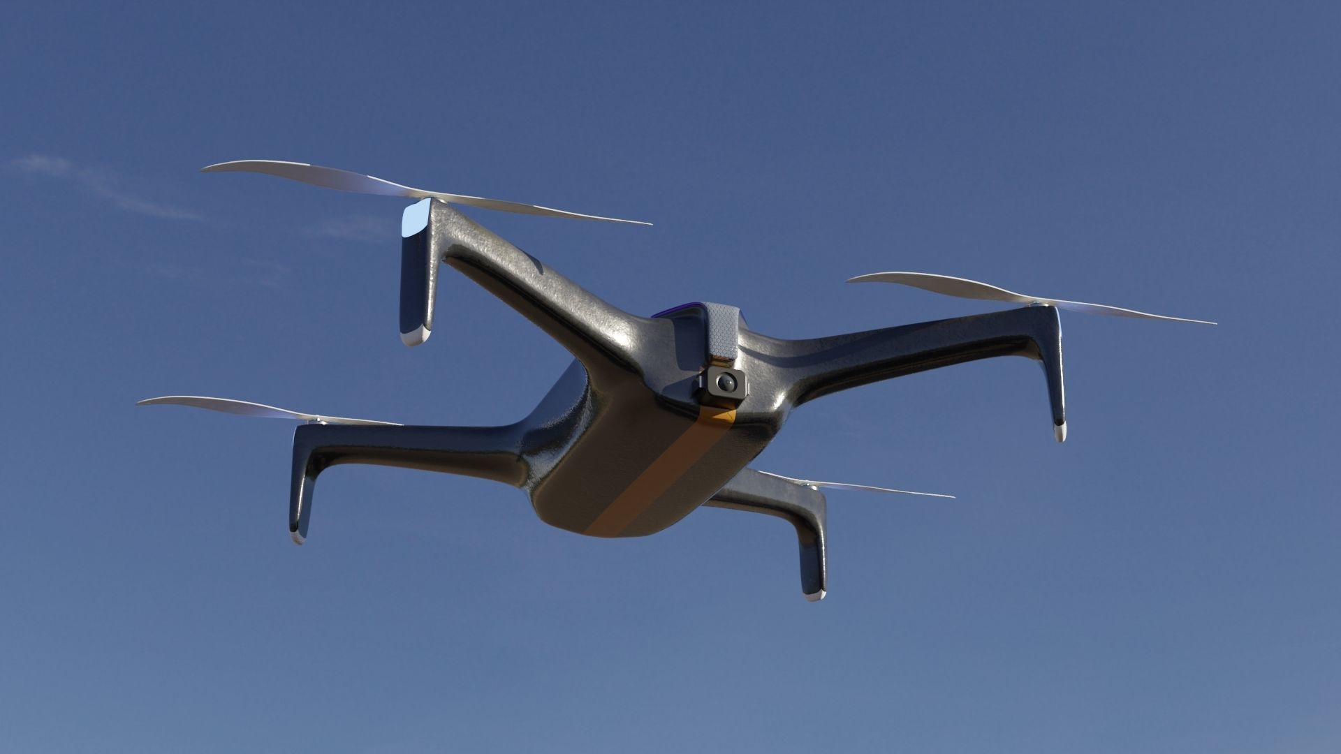 Drone dji phantom unmanned aerial vehicle Low-poly 3D model_10