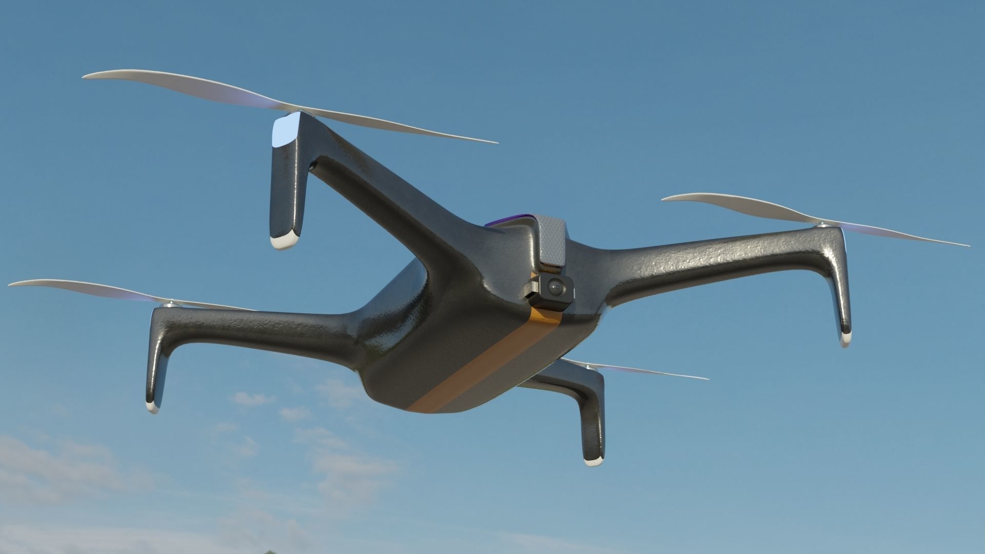 Drone dji phantom unmanned aerial vehicle Low-poly 3D model_1