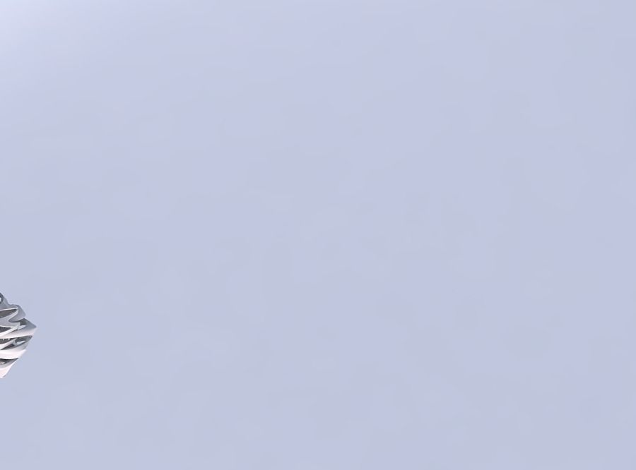 Vase curved big mushroom with intertwining lines twisted wavy 3D print model_1