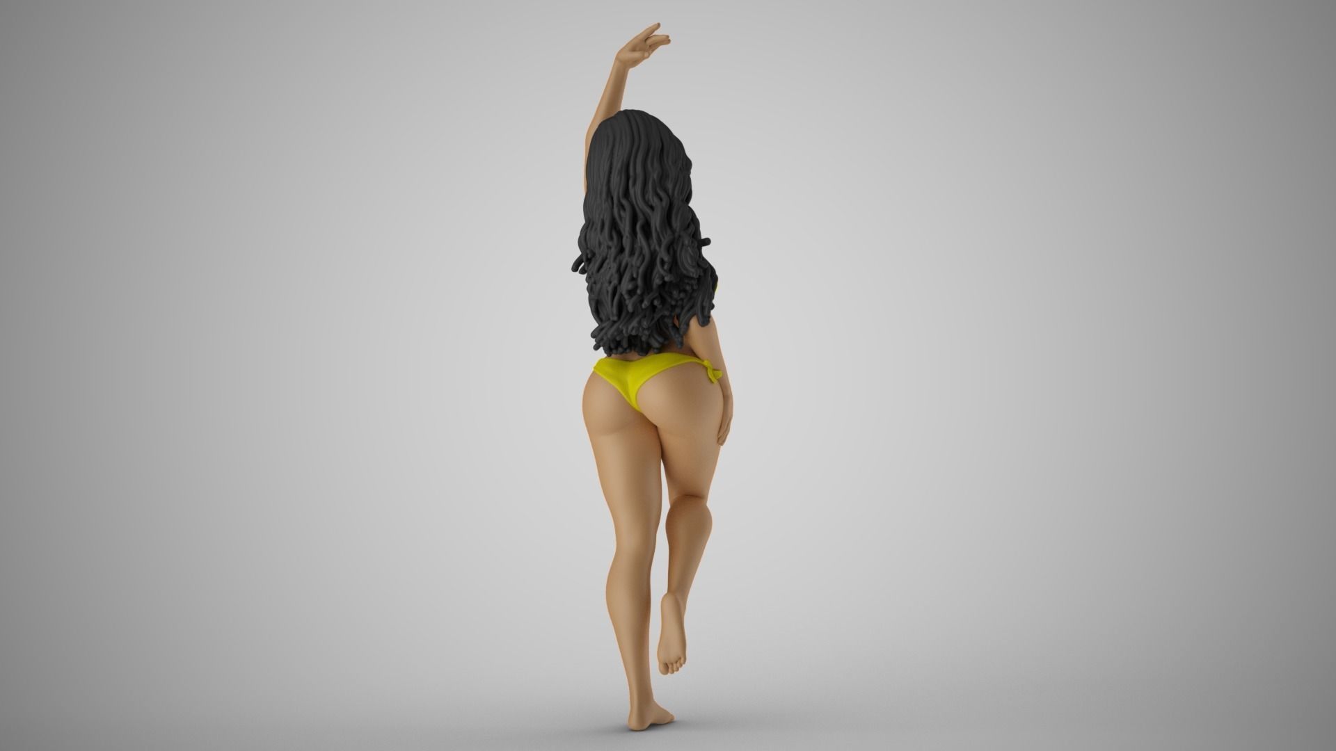Girl Waiting for Wind 3D print model_6