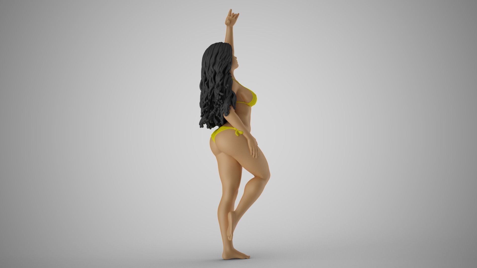 Girl Waiting for Wind 3D print model_5