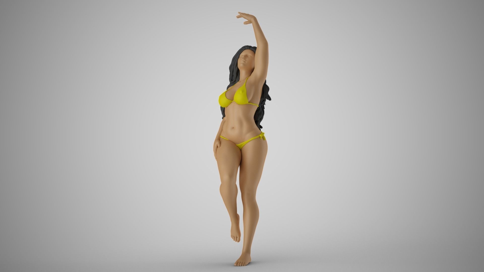 Girl Waiting for Wind 3D print model_10
